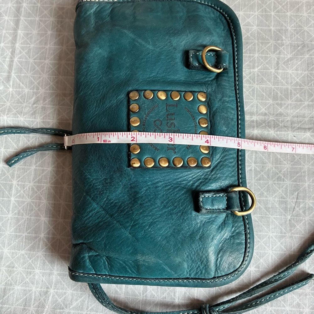 Lusher Deep Teal Leather Crossbody Phone Wallet - Picture 6 of 6